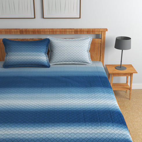 Ombre 100% Cotton King Size Bed Sheet Set with Pillow Covers by Florida
